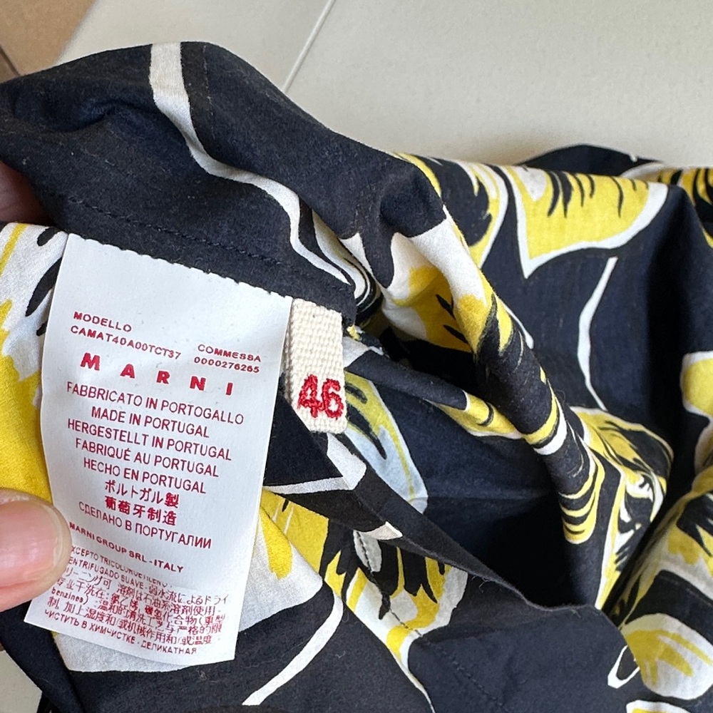 Marni blue and Yellow Boxy Button Down Shirt - Picture 7 of 7